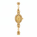 Orologio donna oro Flora placcato oro 18k, modello elegante vintage con cinturino gioiello, orologio femminile rétro firmato Elarie Milano.