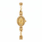 Orologio donna oro Flora placcato oro 18k, modello elegante vintage con cinturino gioiello, orologio femminile rétro firmato Elarie Milano.