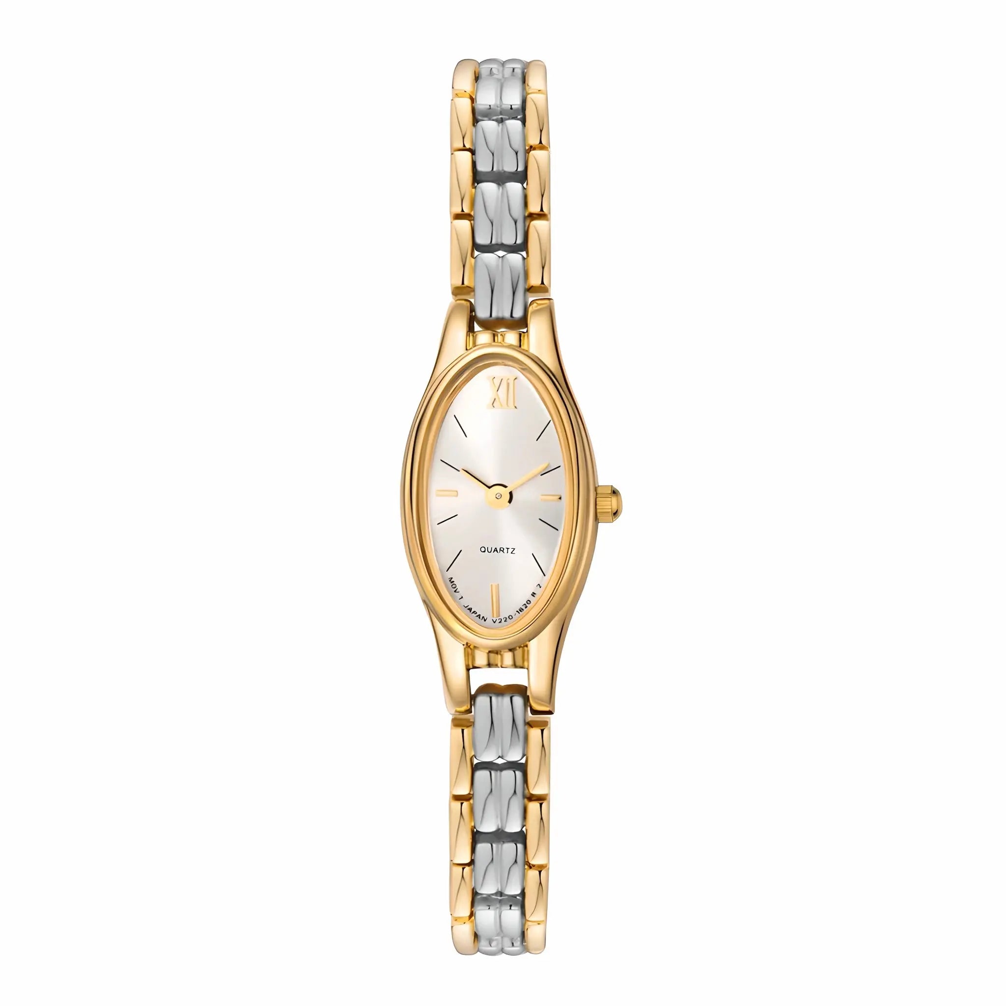 Orologio donna bicolor placcato oro 18k con cinturino oro e argento – Elarie Milano