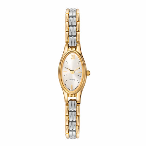 Orologio donna bicolor placcato oro 18k con cinturino oro e argento – Elarie Milano