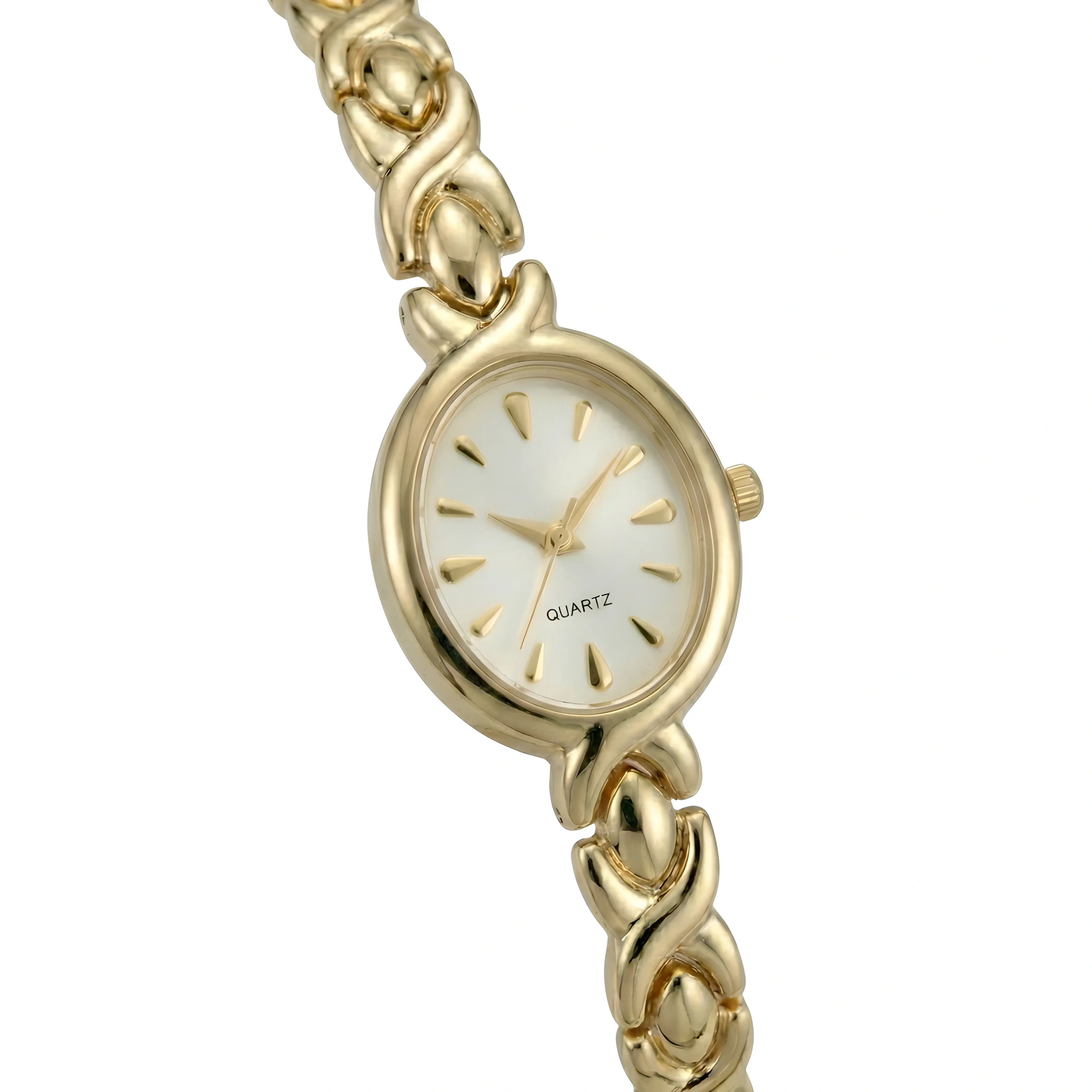 Dettaglio quadrante oro vintage con design minimal rétro – Orologio Clara Elarie Milano