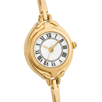 Dettaglio quadrante oro con numeri romani in stile vintage – Orologio Sophie Elarie Milano